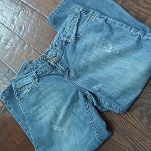 OUTBACK RED/ OBR I Vintage '80s Distressed Cropped Soft Comfy Denim Jeans, 6